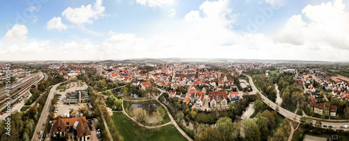 Drohnenaufnahme Panorama von der Stadt Crailsheim