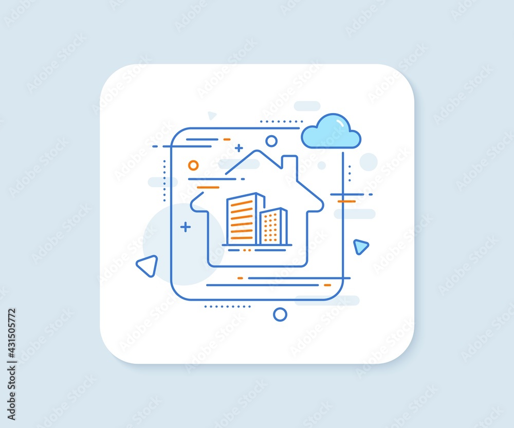 Buildings line icon. Abstract vector button. City architecture sign. Skyscraper building symbol. Buildings line icon. Home concept badge. Vector Buildings line icon. Abstract vector button. City architecture sign. Skyscraper building symbol. Buildings line icon. Home concept badge. Vector