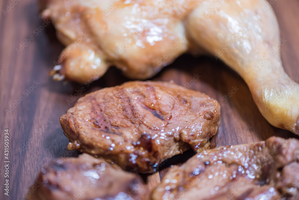 Closeup carnivore diet. Meat heal idea. Plant-free. Non-vegan. Healthy nutrition food. Closeup carnivore diet. Meat heal idea. Plant-free. Non-vegan. Healthy nutrition food.