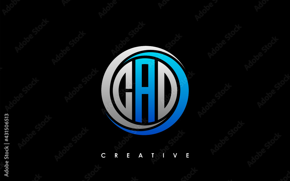CAD Letter Initial Logo Design Template Vector Illustration