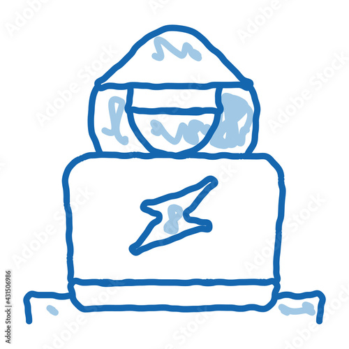 Hacker doodle icon hand drawn illustration