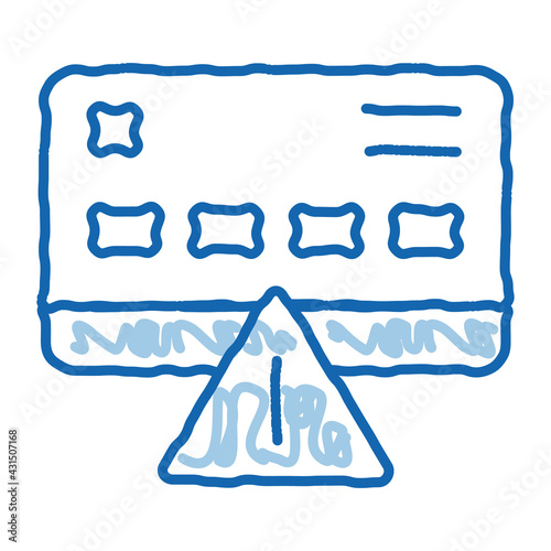 Credit Card Hacking doodle icon hand drawn illustration