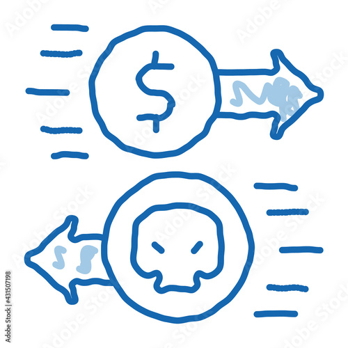 Payment of Hacker Services doodle icon hand drawn illustration