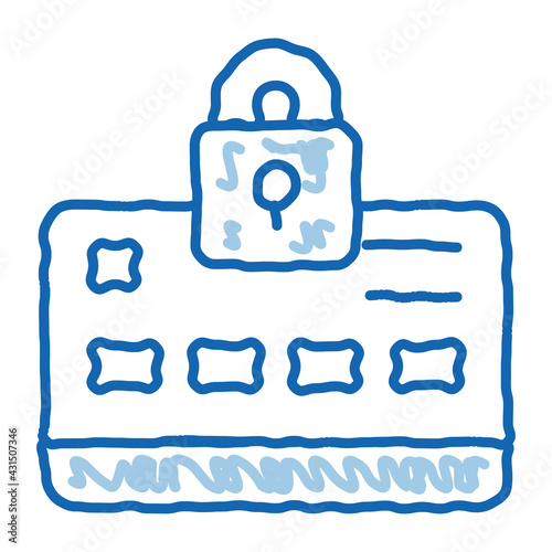 Credit Card Protection doodle icon hand drawn illustration