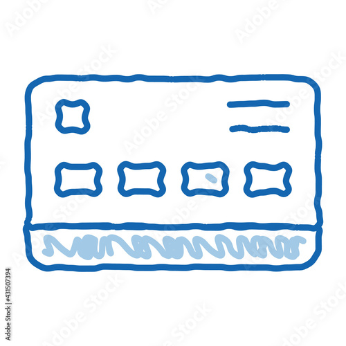 Credit Card doodle icon hand drawn illustration