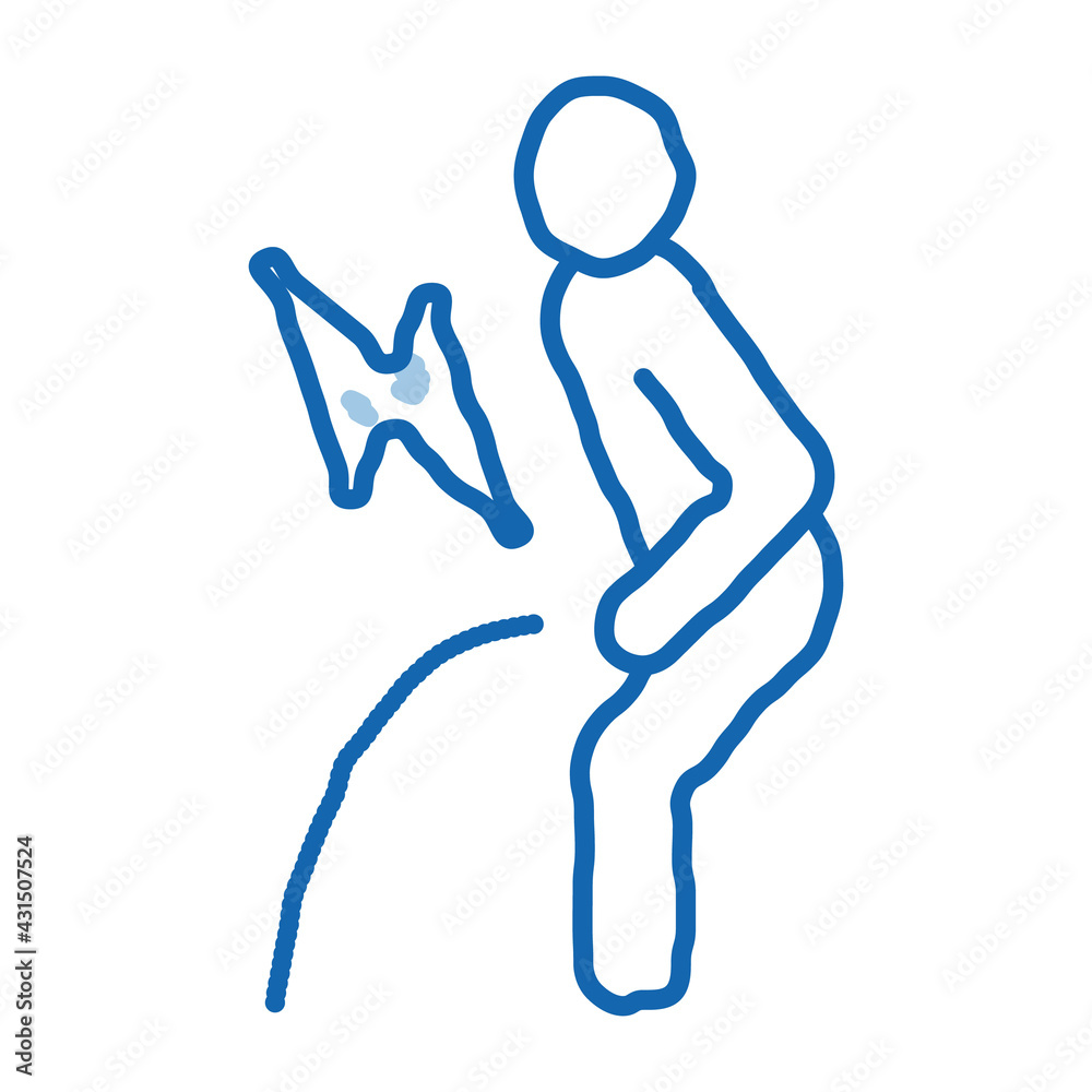 Pelvic Pain doodle icon hand drawn illustration Pelvic Pain doodle icon hand drawn illustration