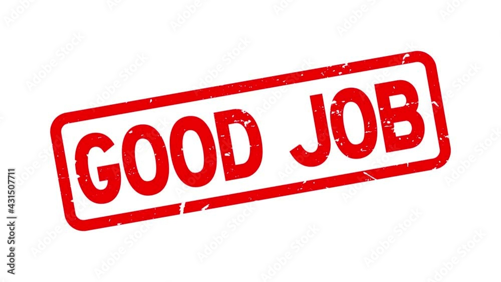 Grunge red good job word square rubber seal stamp zoom on white background Grunge red good job word square rubber seal stamp zoom on white background