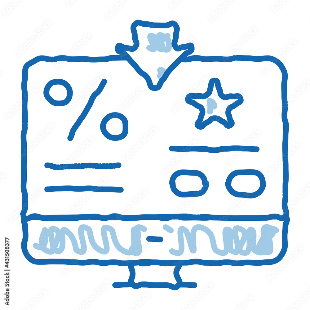 Bonus Percent Computer Information doodle icon hand drawn illustration Bonus Percent Computer Information doodle icon hand drawn illustration