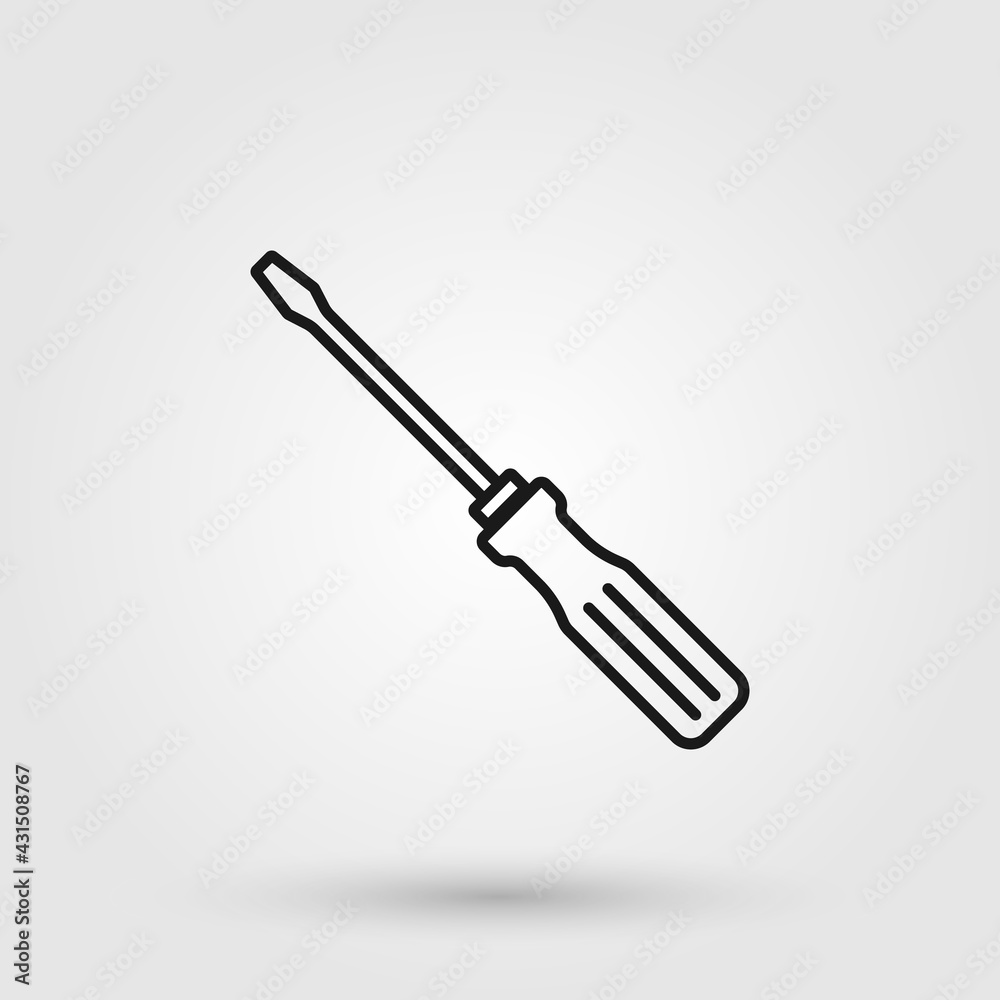 Screwdriver vector icon. Repair, technical support, workshop concept element. Screwdriver vector icon. Repair, technical support, workshop concept element.