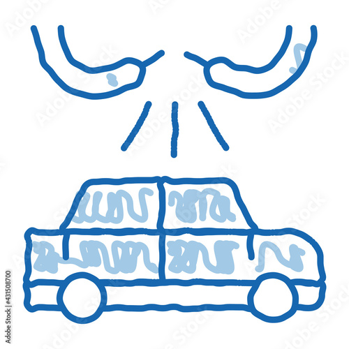 Machine Wash from Hoses doodle icon hand drawn illustration