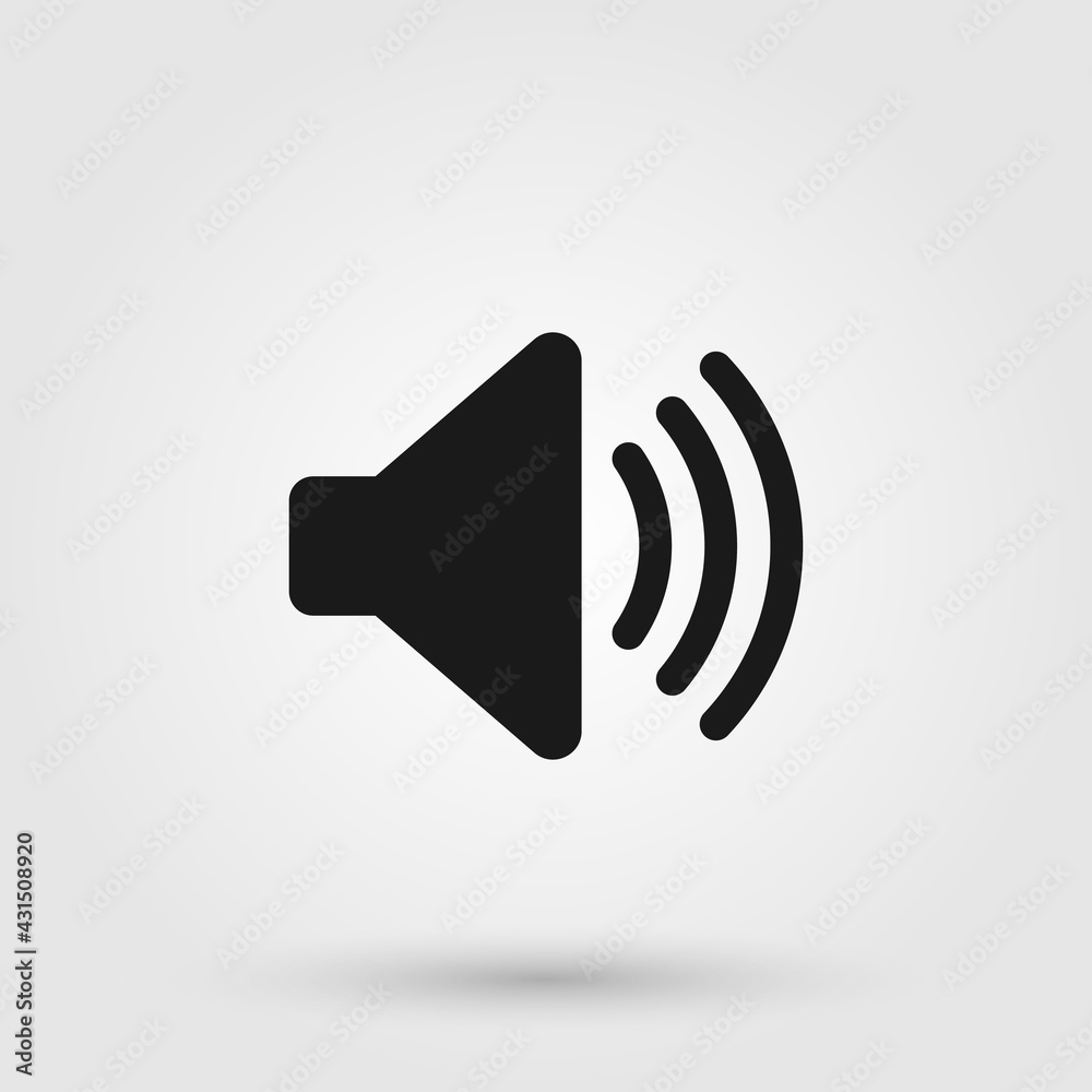 Audio speaker volume or music speaker volume icon for apps and websites, UI design. Audio speaker volume or music speaker volume icon for apps and websites, UI design.
