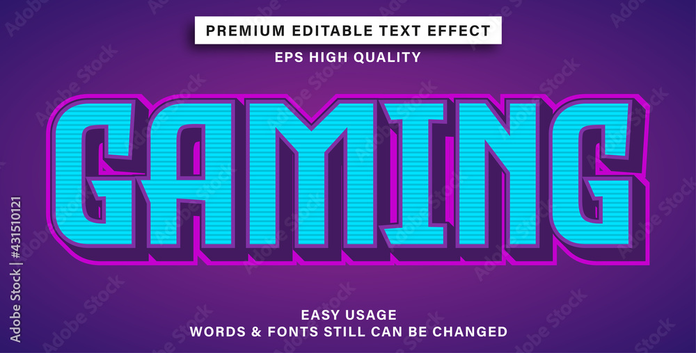 Editable text effect style gaming