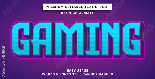 Editable text effect style gaming