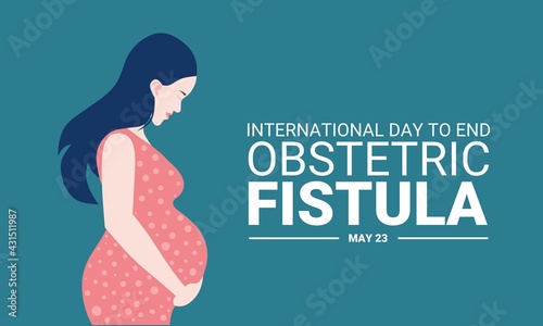 Illustration of pregnant woman, as a banner, poster or template International Day to End Obstetric Fistula. photo