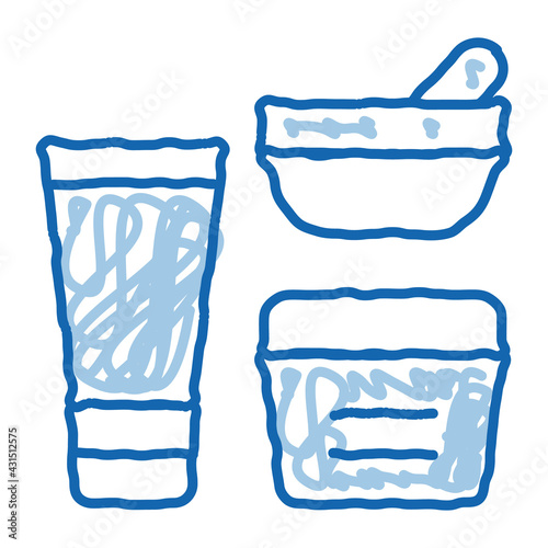 Cosmetic Container Tube doodle icon hand drawn illustration