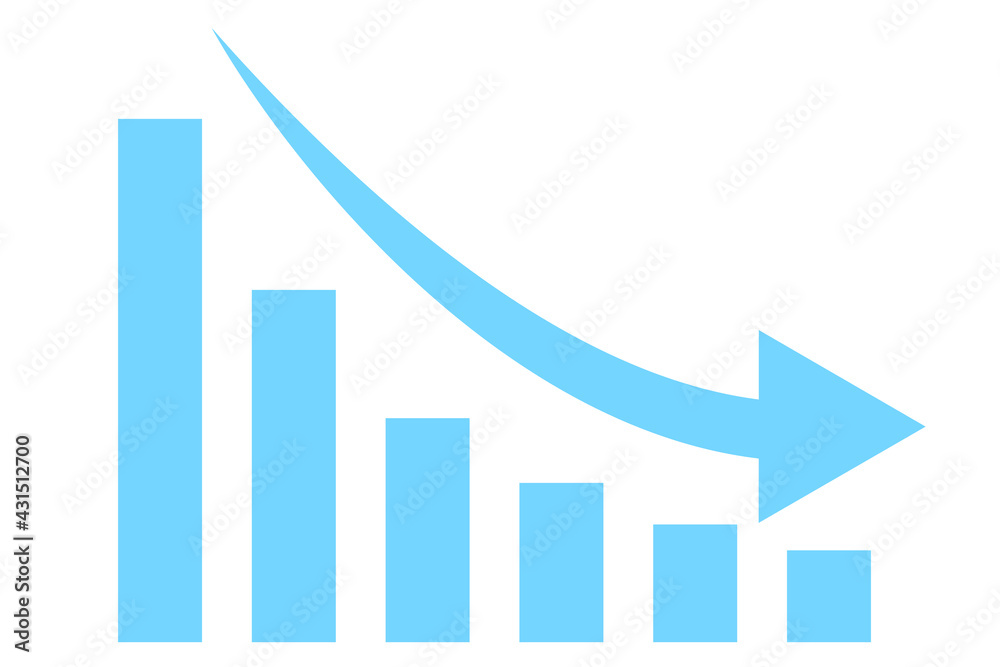 減少の棒グラフ ベクターイラスト Stock Vector Adobe Stock