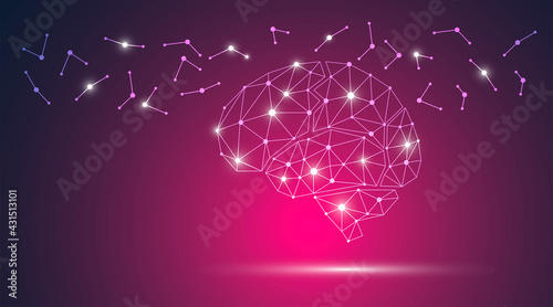 icona, network, cervello, fantasia, colori