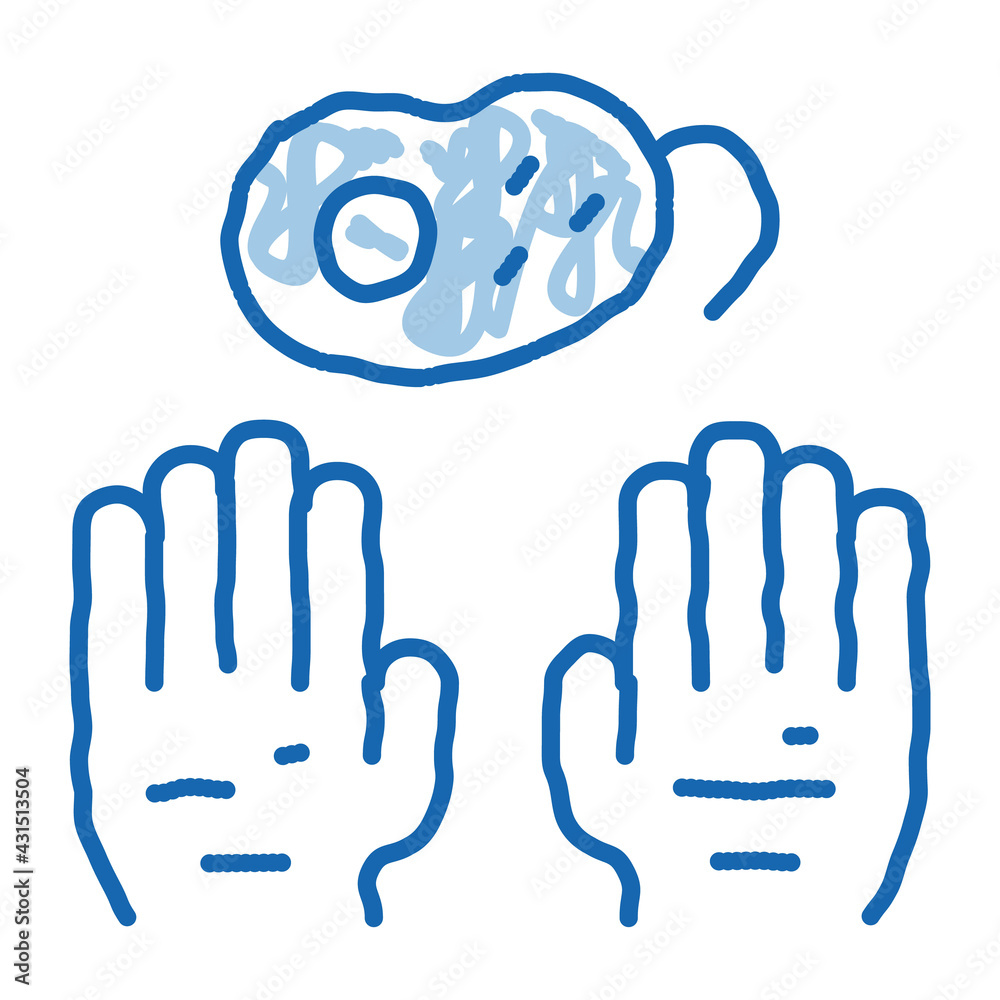 Dirty Hands And Bacteria doodle icon hand drawn illustration Dirty Hands And Bacteria doodle icon hand drawn illustration
