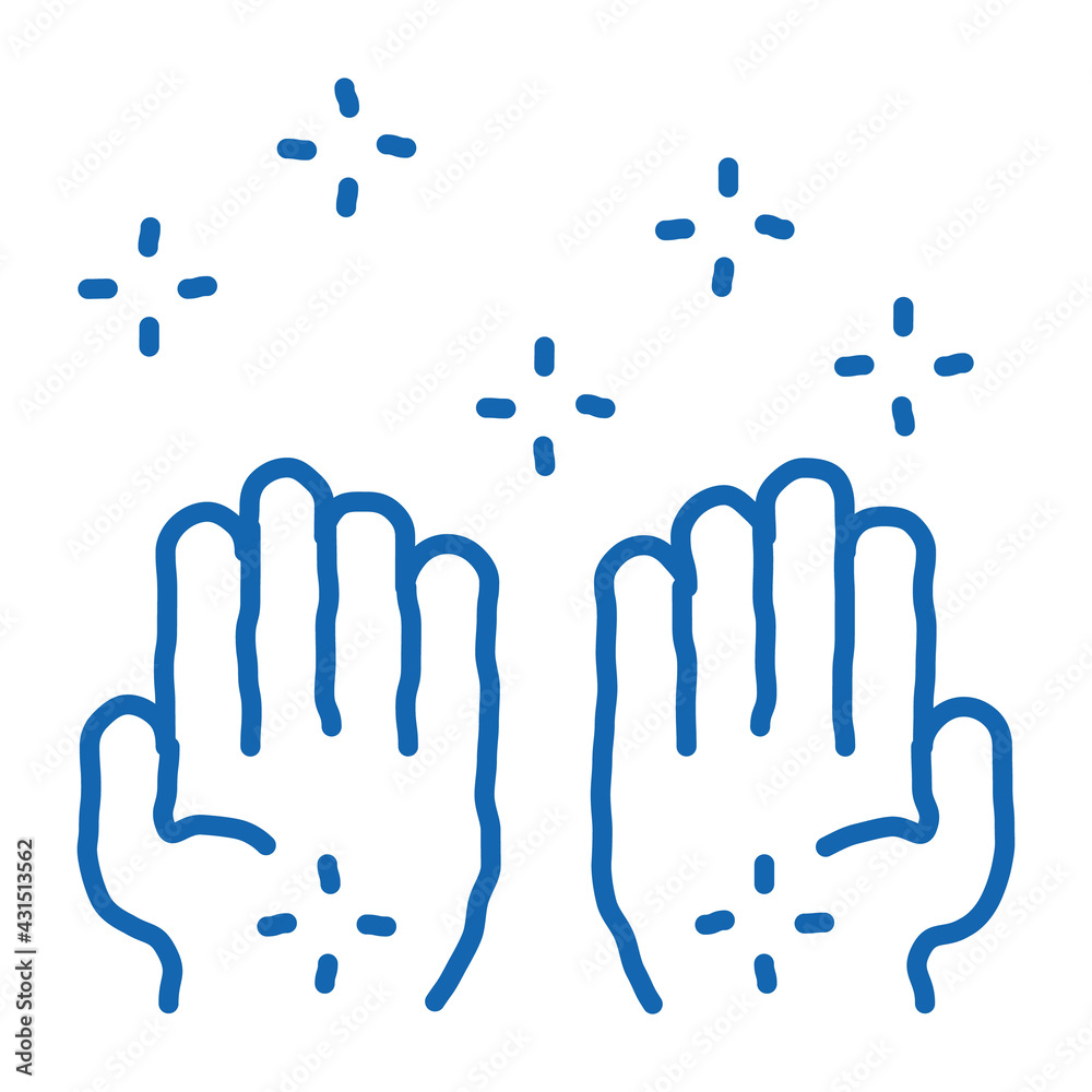 Cleaned Health Hands doodle icon hand drawn illustration Cleaned Health Hands doodle icon hand drawn illustration