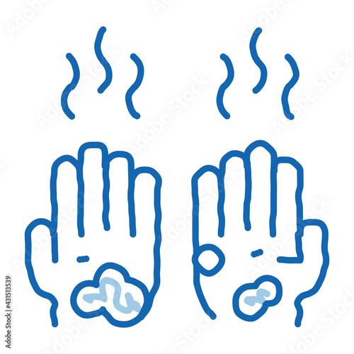 Dirty And Smelly Hands doodle icon hand drawn illustration