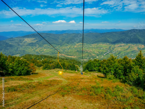 Ski complex on the slope of Mount Krasiya in the village of Vyshka, Transcarpathian region. photo