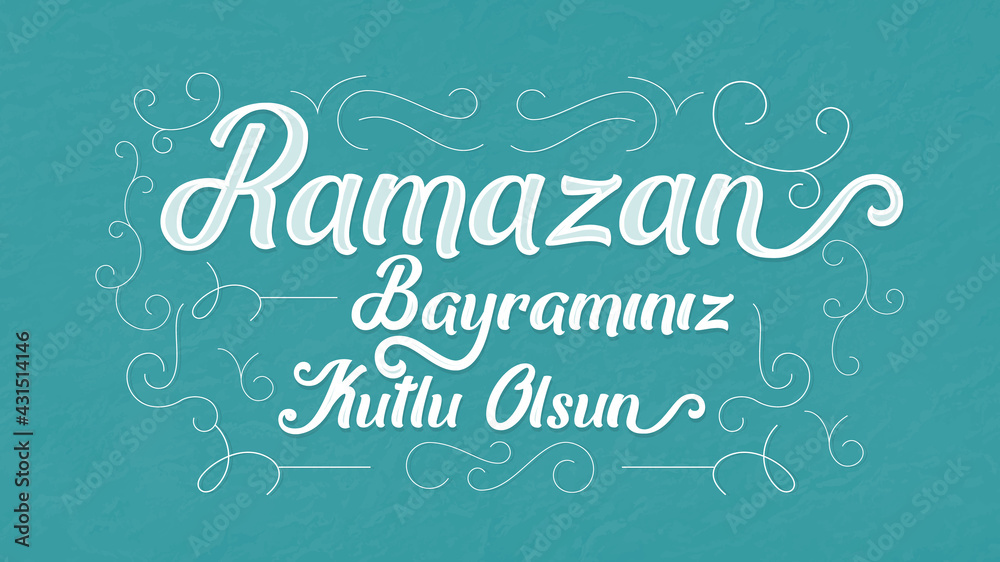Ramazan Bayraminiz Kutlu Olsun (Translation: Feast of Breaking the Fast, eid mubarak) Social Media, Greeting Card, Typography design