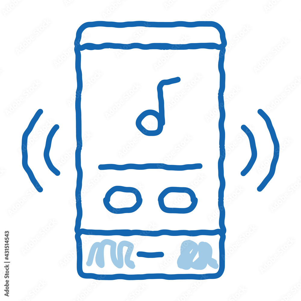 Phone Music Audio Player doodle icon hand drawn illustration Phone Music Audio Player doodle icon hand drawn illustration