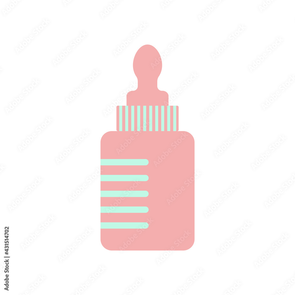 Baby feeding bottle, motherhood concept. Midwifery Day. Vector illustration isolated on a white background Baby feeding bottle, motherhood concept. Midwifery Day. Vector illustration isolated on a white background