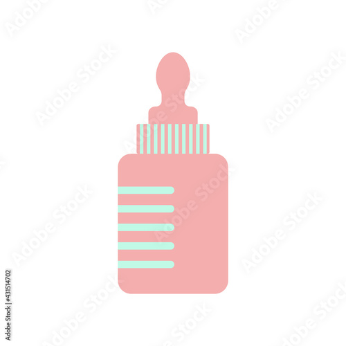 Baby feeding bottle, motherhood concept. Midwifery Day. Vector illustration isolated on a white background