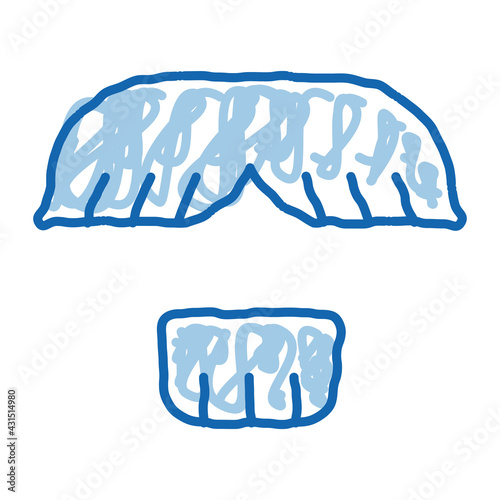 Face Mustache Chin Hair doodle icon hand drawn illustration