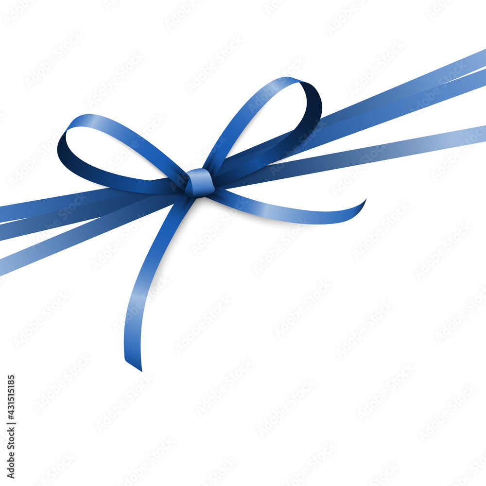blue colored ribbon bow