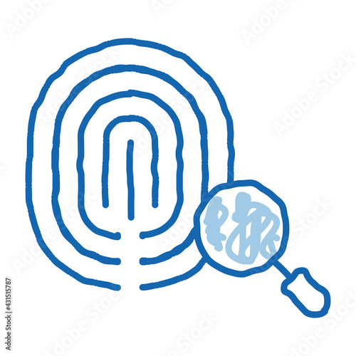 Dactylogram Fingerprint doodle icon hand drawn illustration