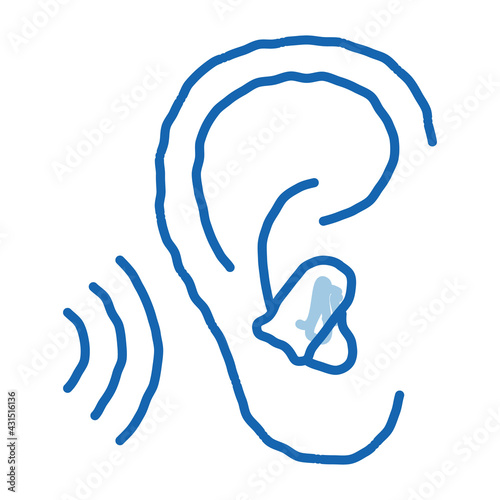 Ear Plug For Sleeping doodle icon hand drawn illustration