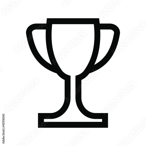 Trophy icon, winning cup with star isolated on white background. First place, award bowl. Symbol of success, victory, championship. Vector flat line illustration. eps. 10