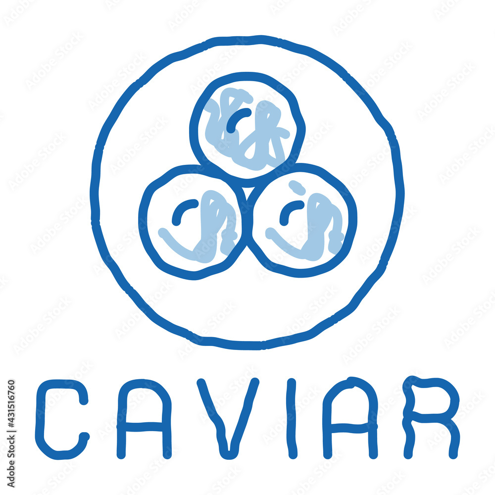 Caviar Seafood doodle icon hand drawn illustration Caviar Seafood doodle icon hand drawn illustration