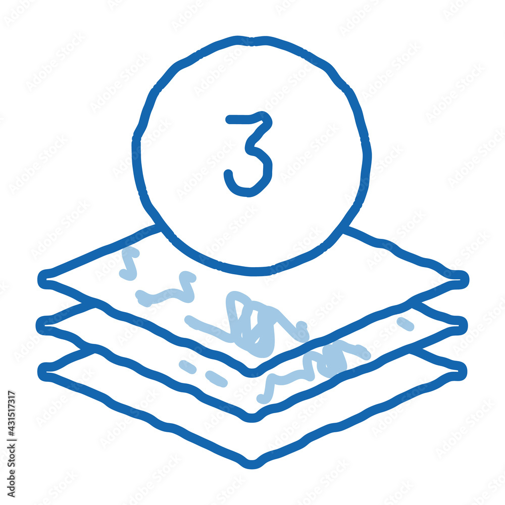 Three Layers doodle icon hand drawn illustration