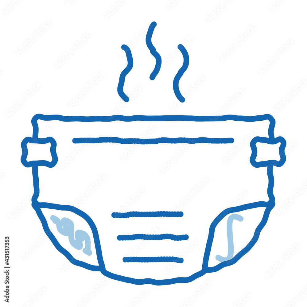 Smelly Diaper doodle icon hand drawn illustration Smelly Diaper doodle icon hand drawn illustration