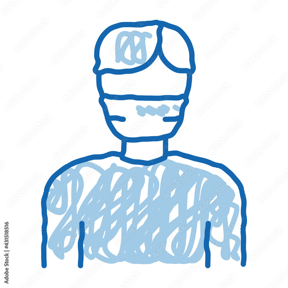 Man Facial Mask doodle icon hand drawn illustration