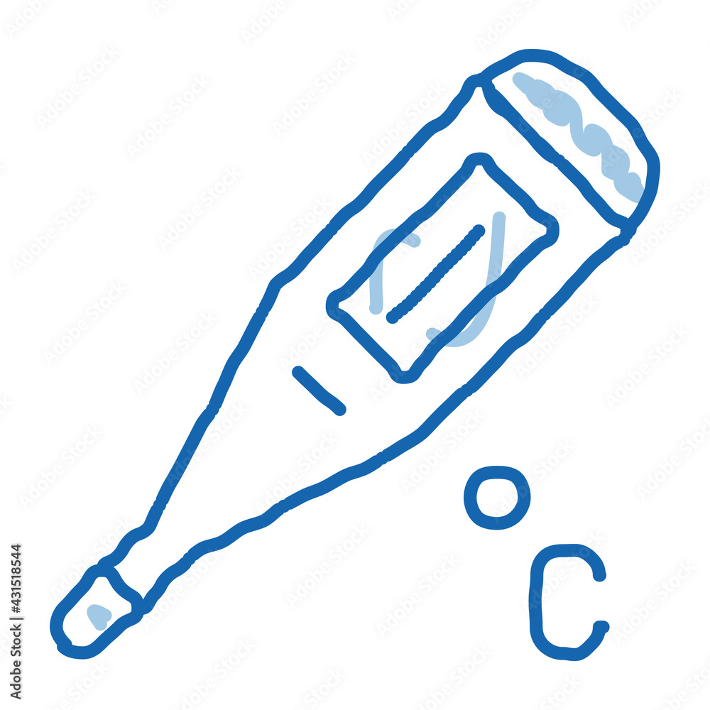 Thermometer Tool doodle icon hand drawn illustration