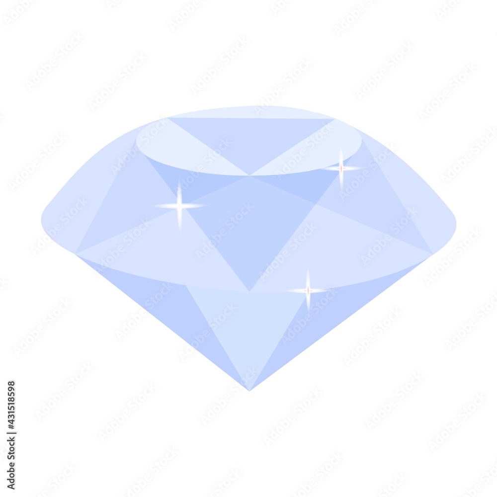 Diamond vector icon in modern flat style. Glittering edges. Diamond vector icon in modern flat style. Glittering edges.