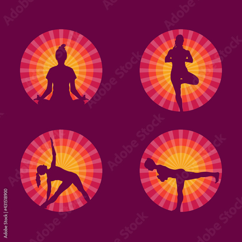 Yoga silhouettes collection
