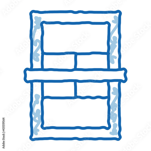 Tennis Game Court doodle icon hand drawn illustration