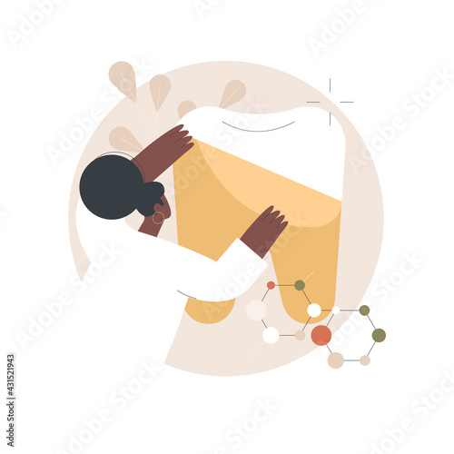 Cosmetic dentistry abstract concept vector illustration. Cosmetic dental service, teeth whitening, restorative dentistry, smile makeover, aesthetic treatment, medical center abstract metaphor.