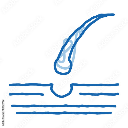 Growing Hair doodle icon hand drawn illustration