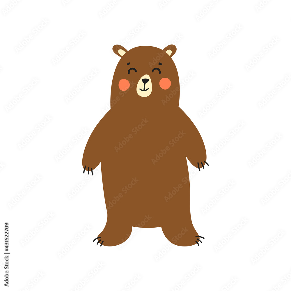 Obraz premium Bear. Design of vector illustrations of fashionable fabrics, textile graphics, prints