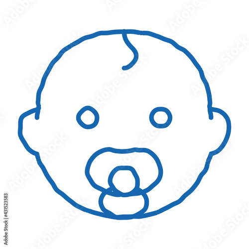 Baby Child Head doodle icon hand drawn illustration