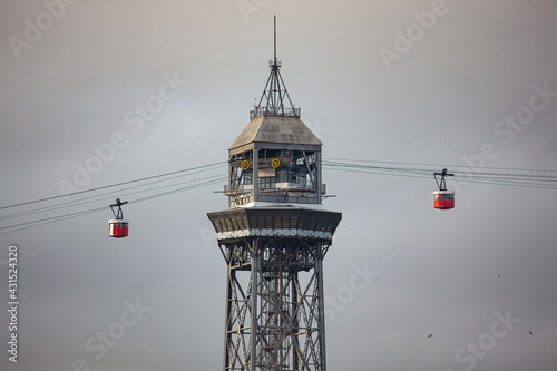 Photography The Port Vell Aerial Tramway in Barcelona, Catalonia, Spain