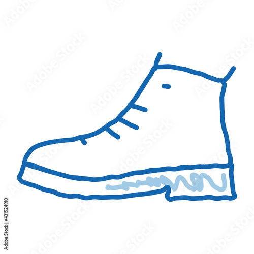 Repaired Shoe doodle icon hand drawn illustration