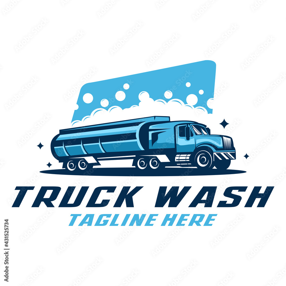 Truck wash logo design template Stock Vector Adobe Stock