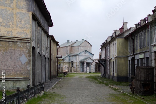 Old abandoned house on the street of old town